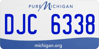 MI license plate DJC6338