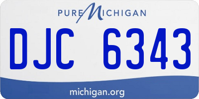 MI license plate DJC6343