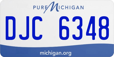 MI license plate DJC6348