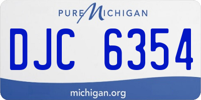 MI license plate DJC6354