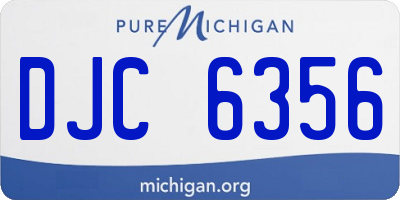 MI license plate DJC6356