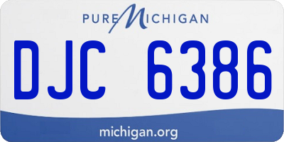 MI license plate DJC6386