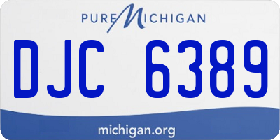 MI license plate DJC6389