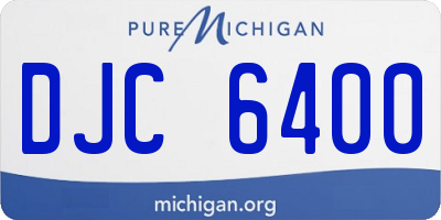 MI license plate DJC6400