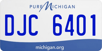 MI license plate DJC6401