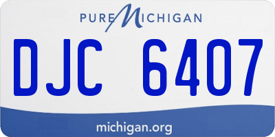 MI license plate DJC6407
