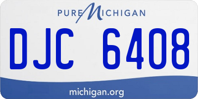 MI license plate DJC6408