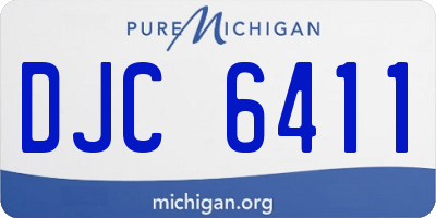 MI license plate DJC6411