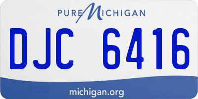 MI license plate DJC6416