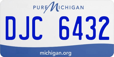 MI license plate DJC6432