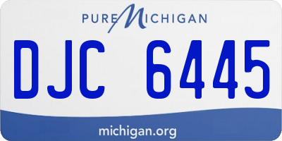 MI license plate DJC6445