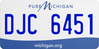 MI license plate DJC6451