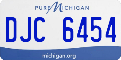 MI license plate DJC6454