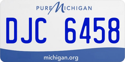 MI license plate DJC6458