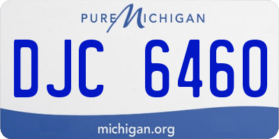 MI license plate DJC6460