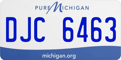 MI license plate DJC6463