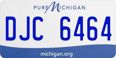 MI license plate DJC6464
