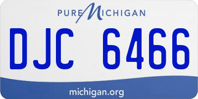 MI license plate DJC6466