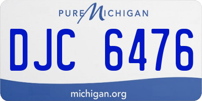 MI license plate DJC6476