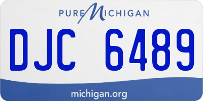 MI license plate DJC6489
