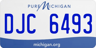 MI license plate DJC6493