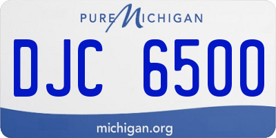 MI license plate DJC6500