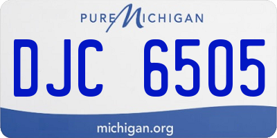 MI license plate DJC6505