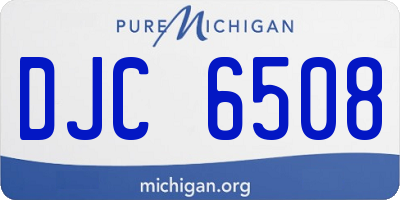 MI license plate DJC6508