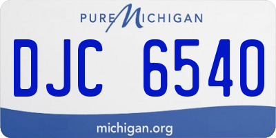 MI license plate DJC6540