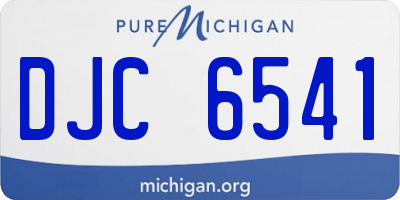MI license plate DJC6541