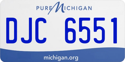 MI license plate DJC6551