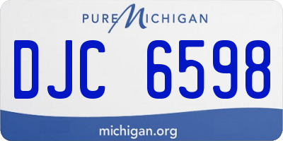 MI license plate DJC6598