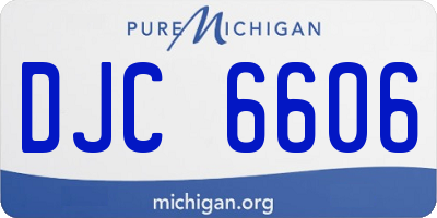 MI license plate DJC6606