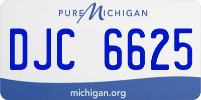 MI license plate DJC6625