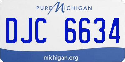 MI license plate DJC6634