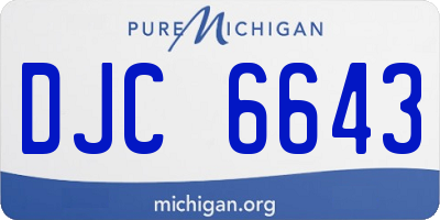 MI license plate DJC6643