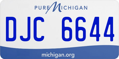 MI license plate DJC6644