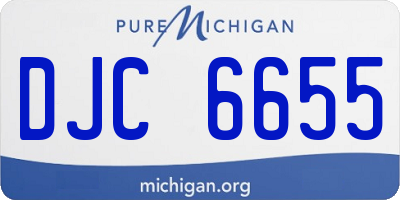 MI license plate DJC6655