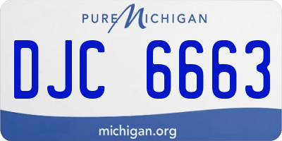 MI license plate DJC6663
