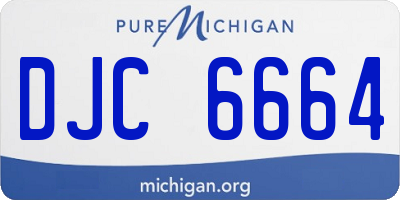 MI license plate DJC6664