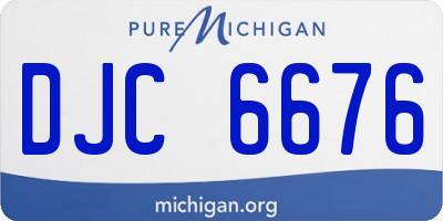 MI license plate DJC6676