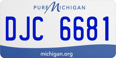 MI license plate DJC6681