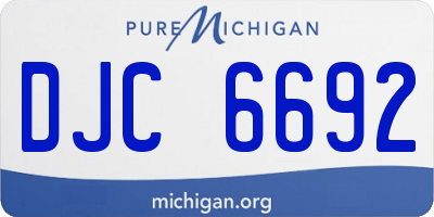 MI license plate DJC6692