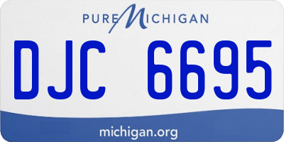 MI license plate DJC6695