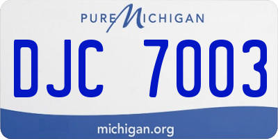 MI license plate DJC7003