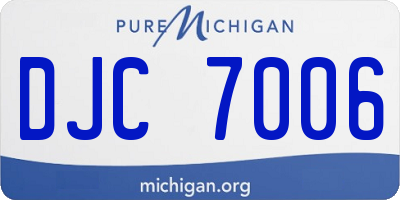 MI license plate DJC7006