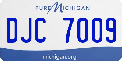 MI license plate DJC7009
