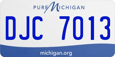 MI license plate DJC7013