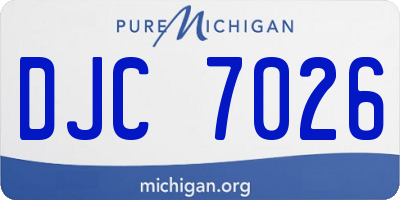 MI license plate DJC7026