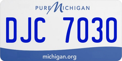 MI license plate DJC7030